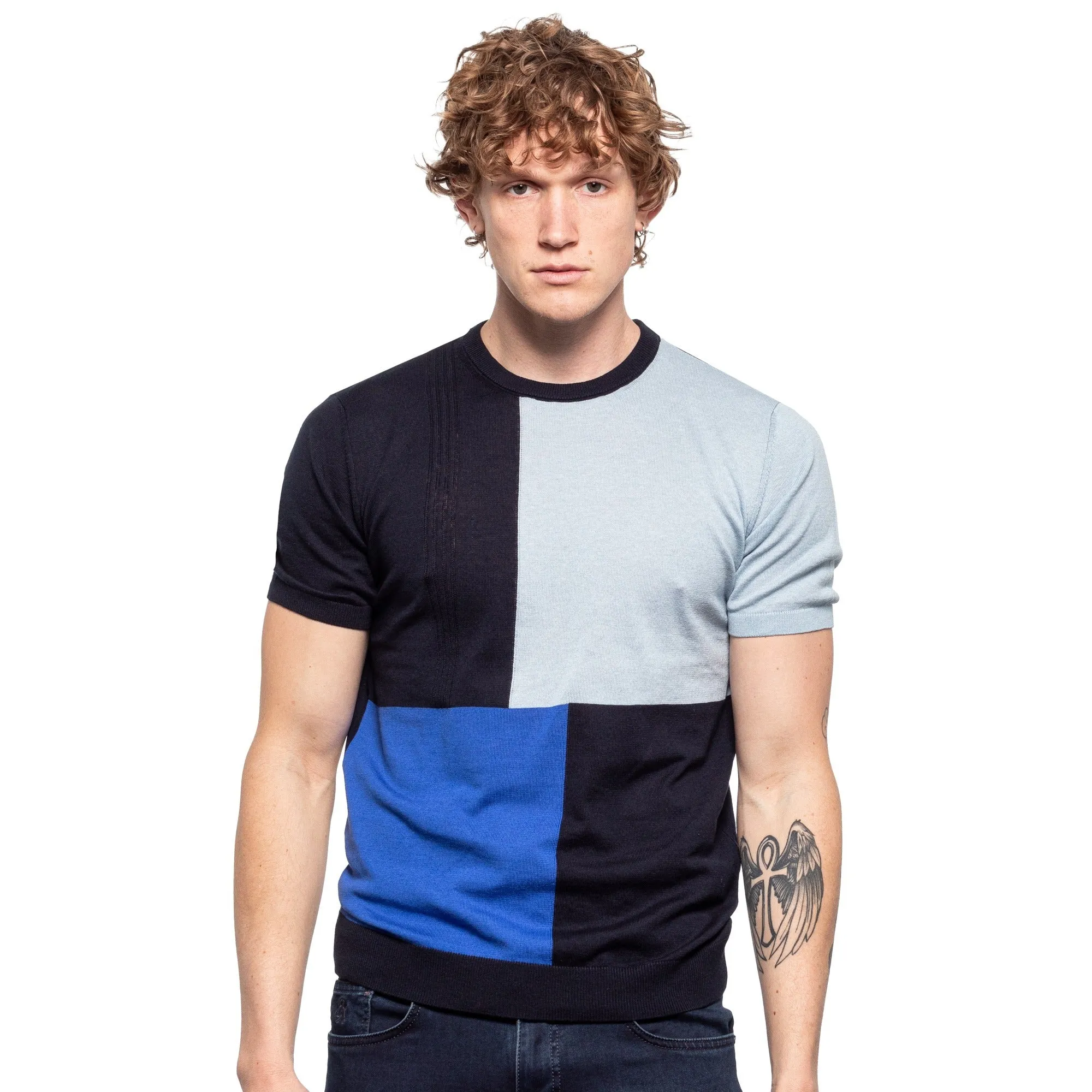 Mondrian Knit Shirt - Summer Blues