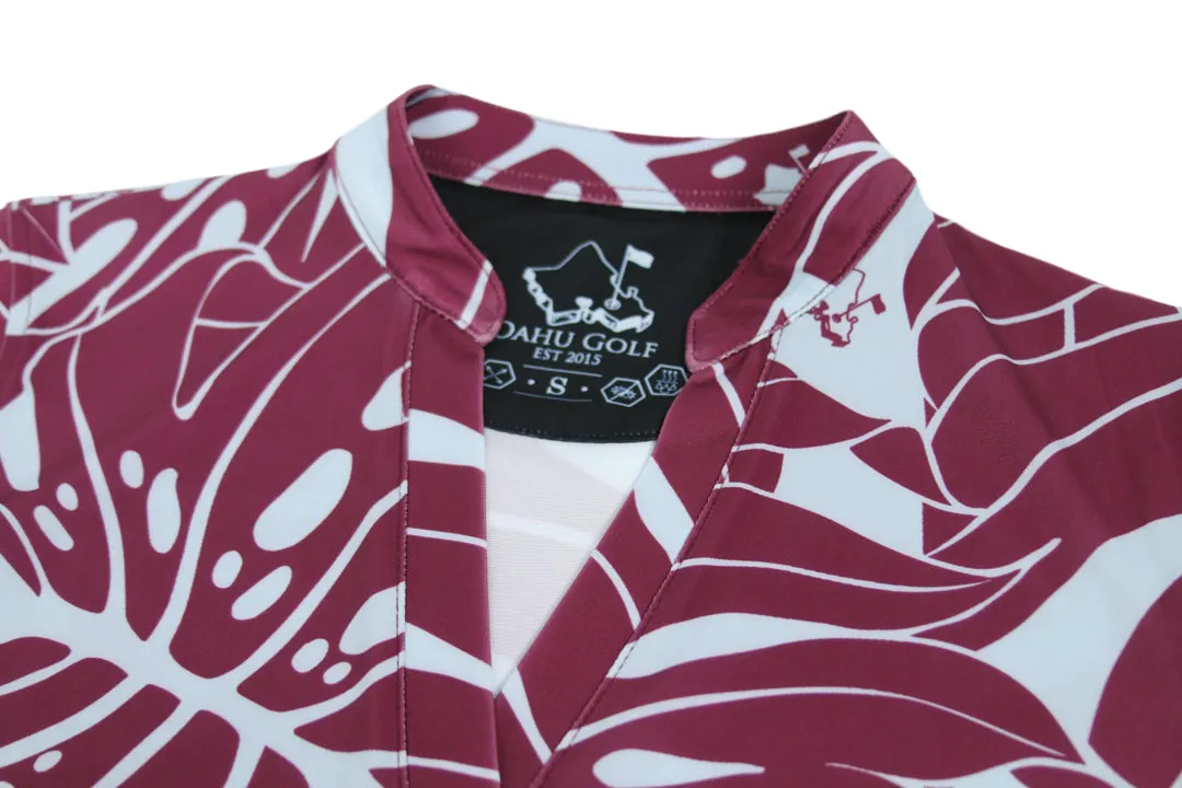 Monstera 2.0 Lilac Wine - OGA Women's Polo - Burgundy