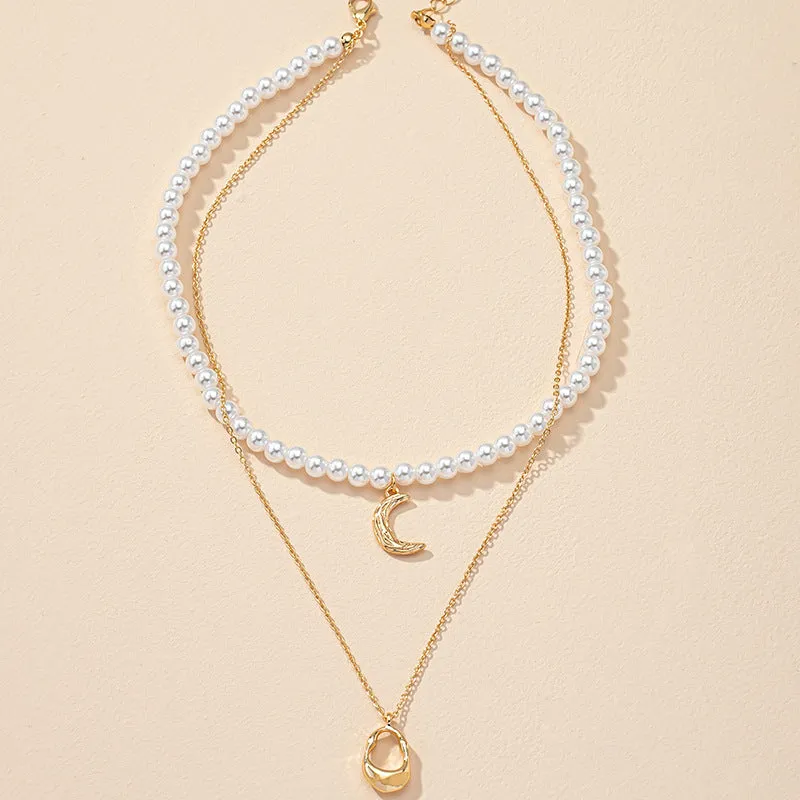 Moonlit Lock Double Layer Necklace - Vienna Verve Collection