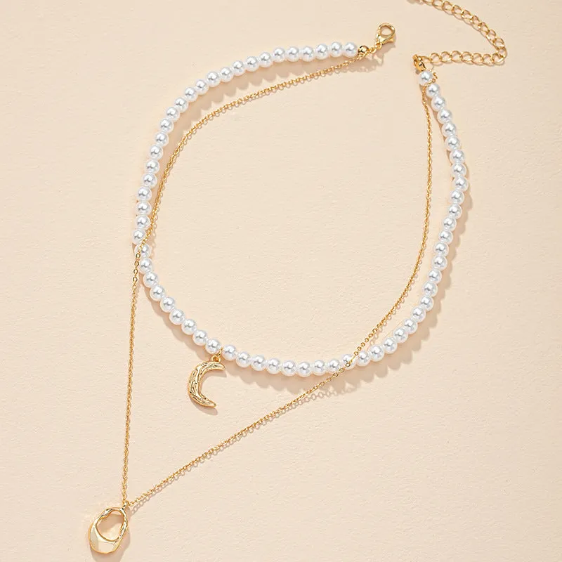 Moonlit Lock Double Layer Necklace - Vienna Verve Collection