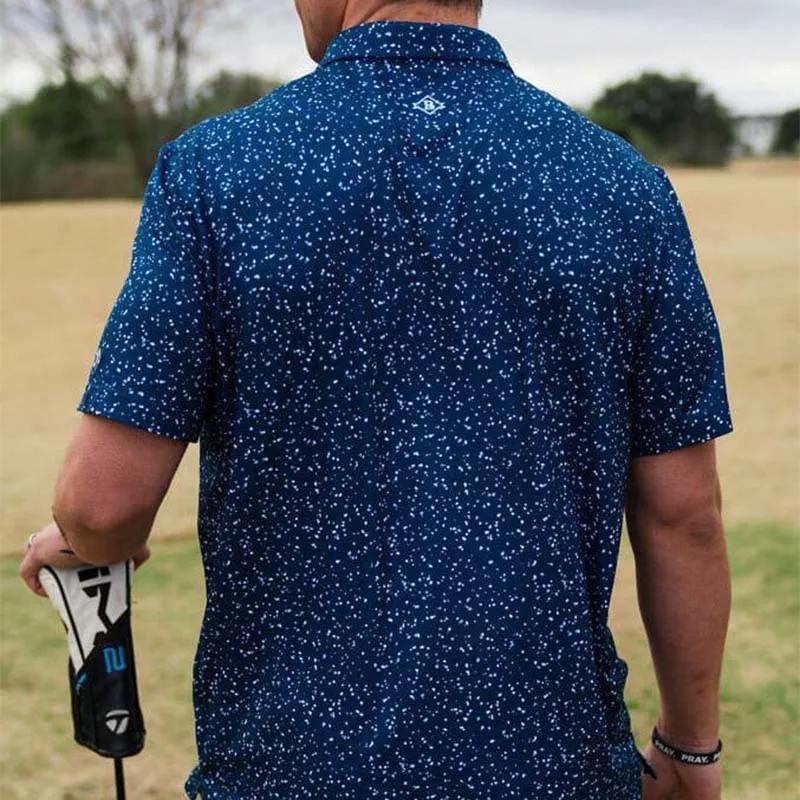 Navy Speckled Performance Polo