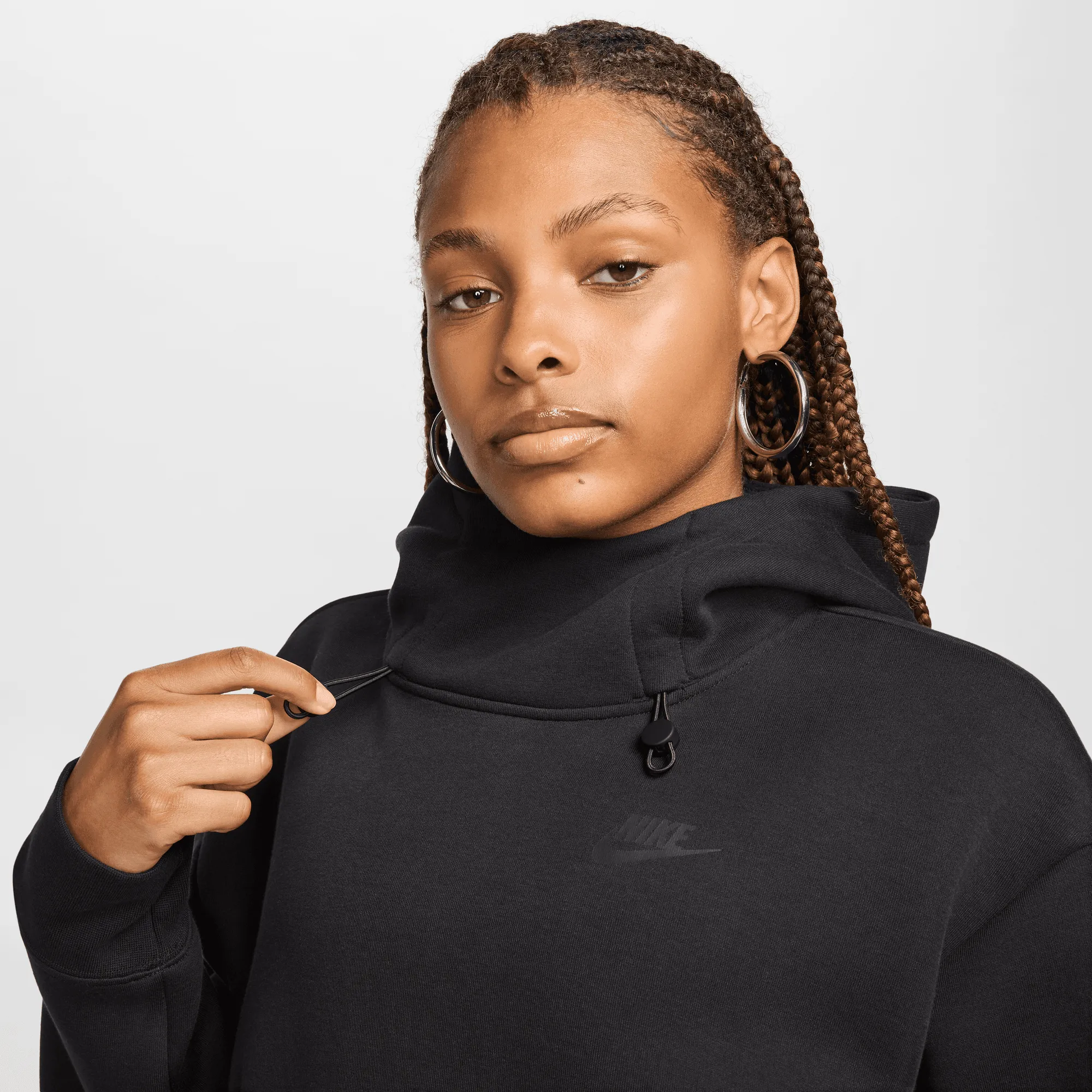 Nike Women's Sportswear Tech Fleece Oversized Black Hoodie