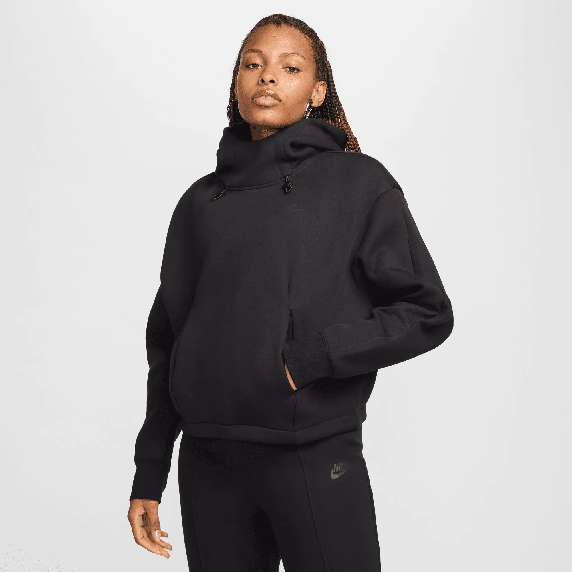 Nike Women's Sportswear Tech Fleece Oversized Black Hoodie