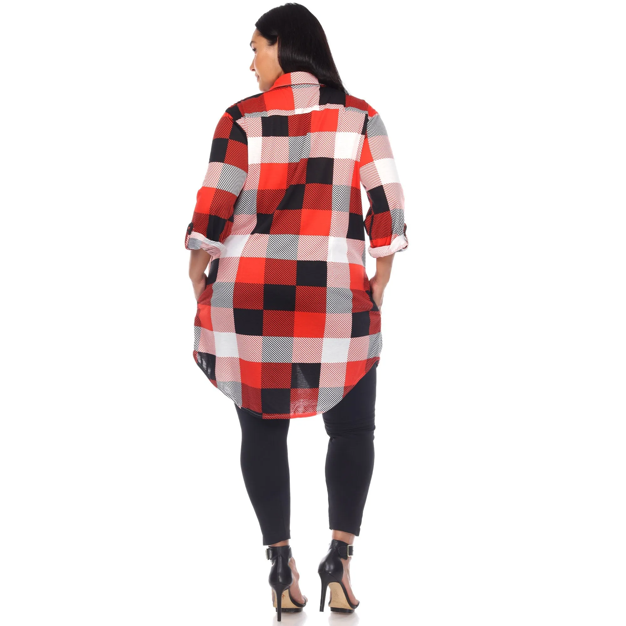 Plaid Tunic Shirt - Plus