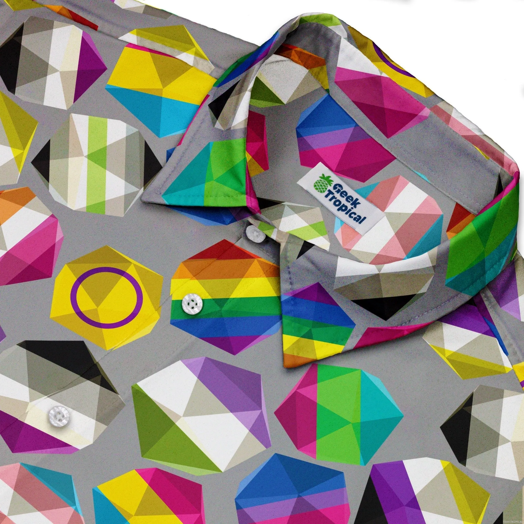 Roll with Pride LGBTQ Dice Dnd Button Up Shirt