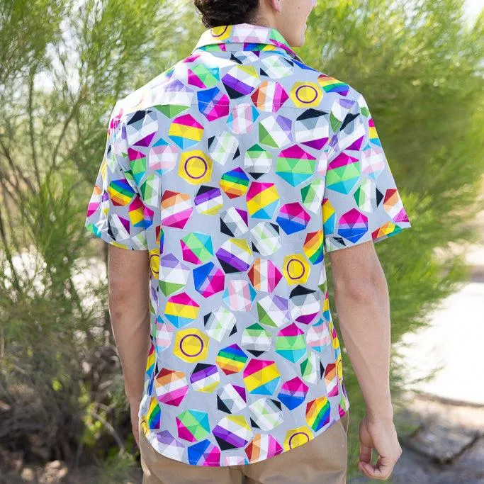 Roll with Pride LGBTQ Dice Dnd Button Up Shirt