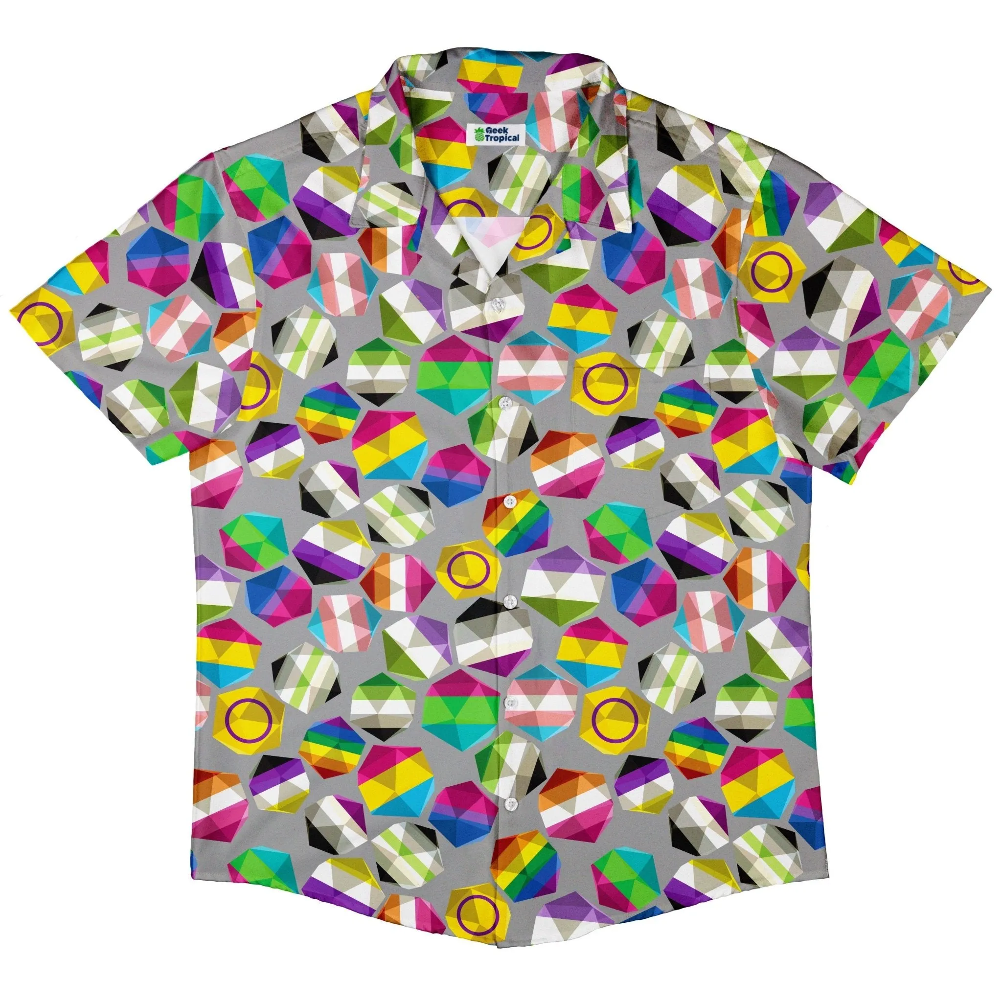 Roll with Pride LGBTQ Dice Dnd Button Up Shirt