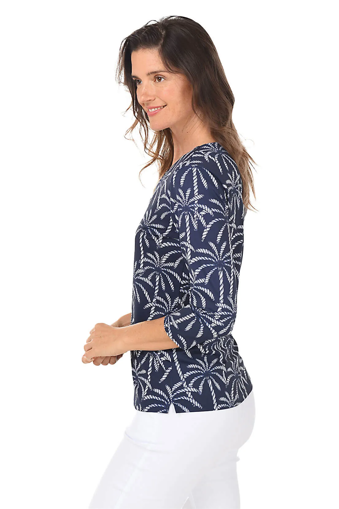 Rope Palms Classic UPF50  V-Neck Top