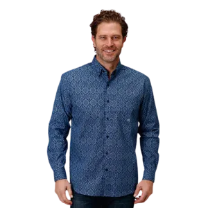 Roper Men's Medallion Paisley Blue Shirt