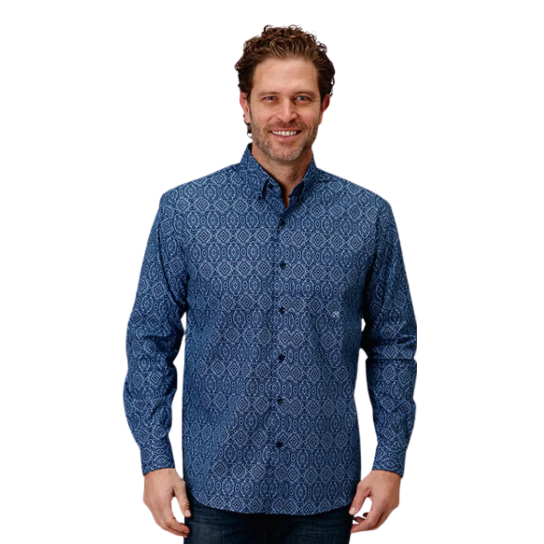 Roper Men's Medallion Paisley Blue Shirt