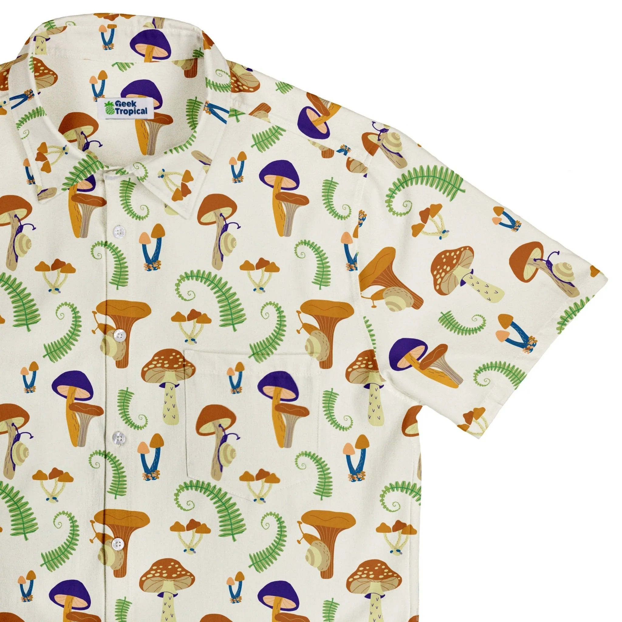 Snails and Mushrooms Botany Button Up Shirt