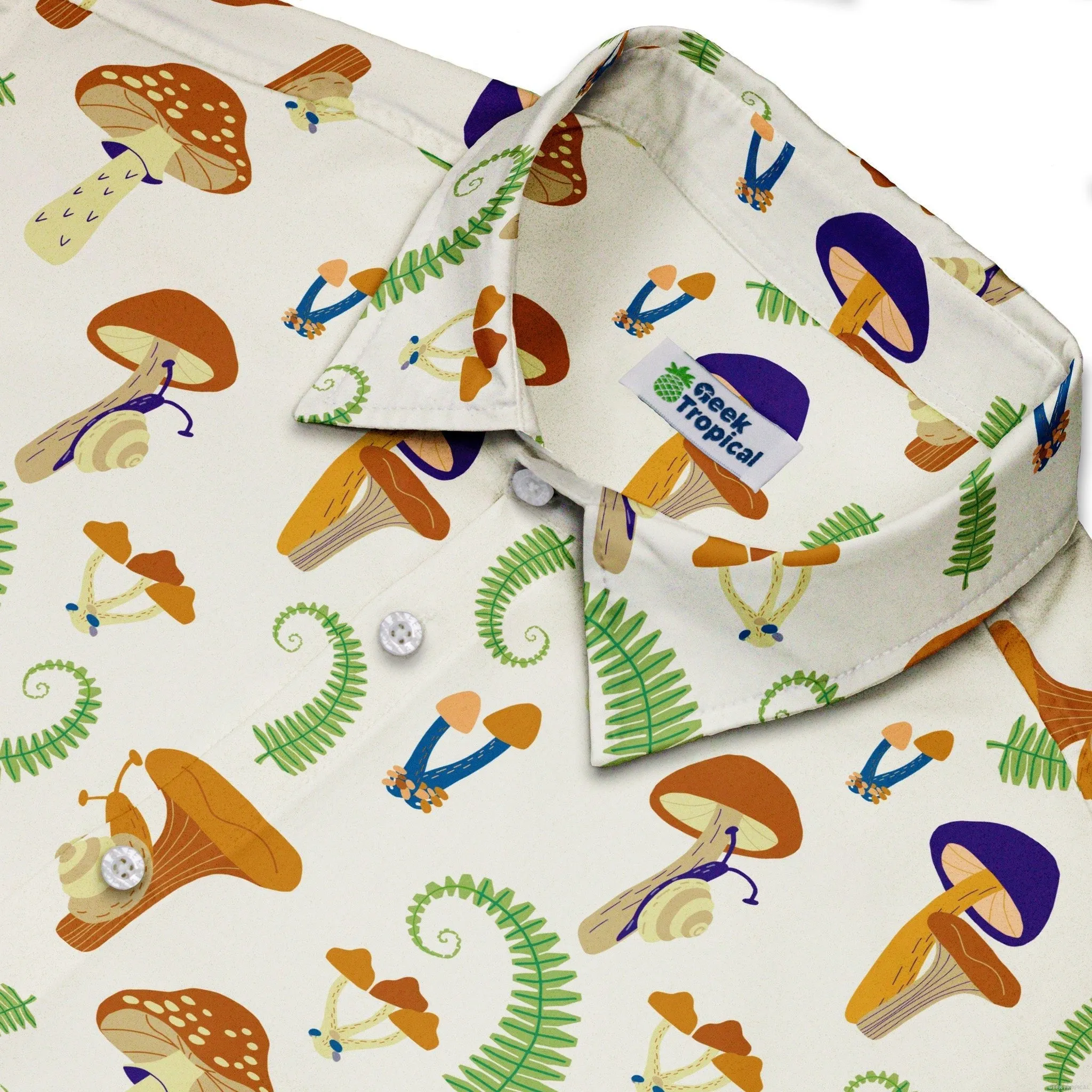 Snails and Mushrooms Botany Button Up Shirt