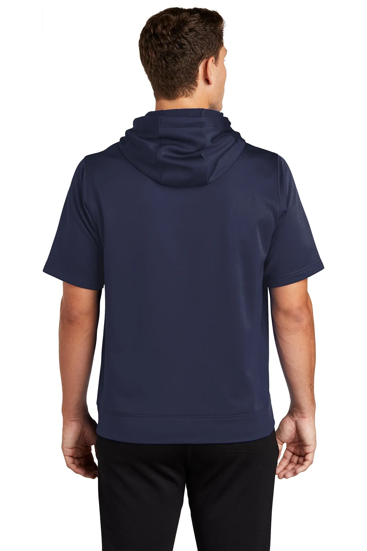 Sport-Tek Sport-Wick Fleece Short Sleeve Hooded Custom Pullovers, Navy