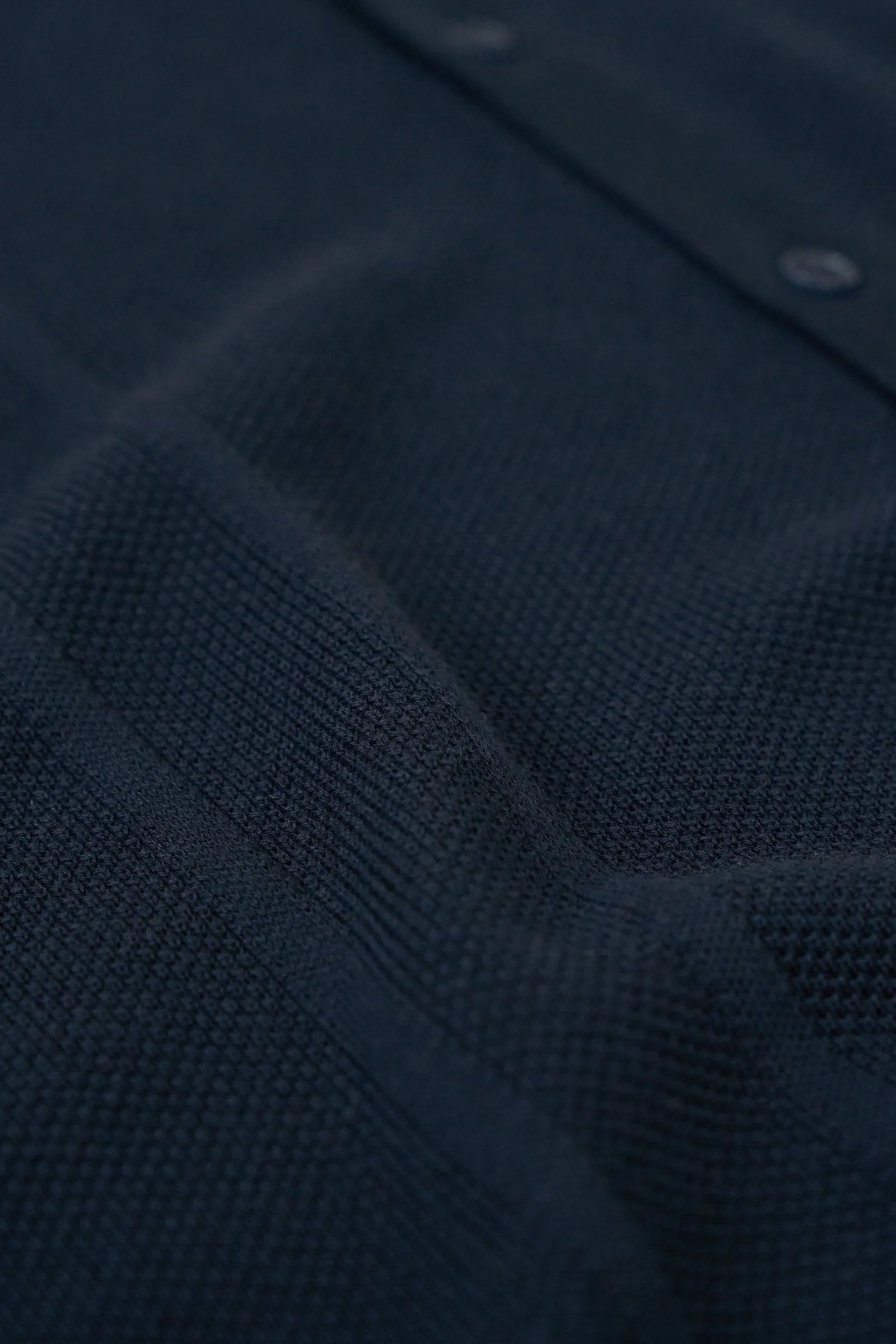 STANLEY WAFFLE KNIT POLO - NAVY