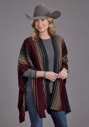 Stetson Womens Ombre Wrap Wine 100% Acrylic Poncho