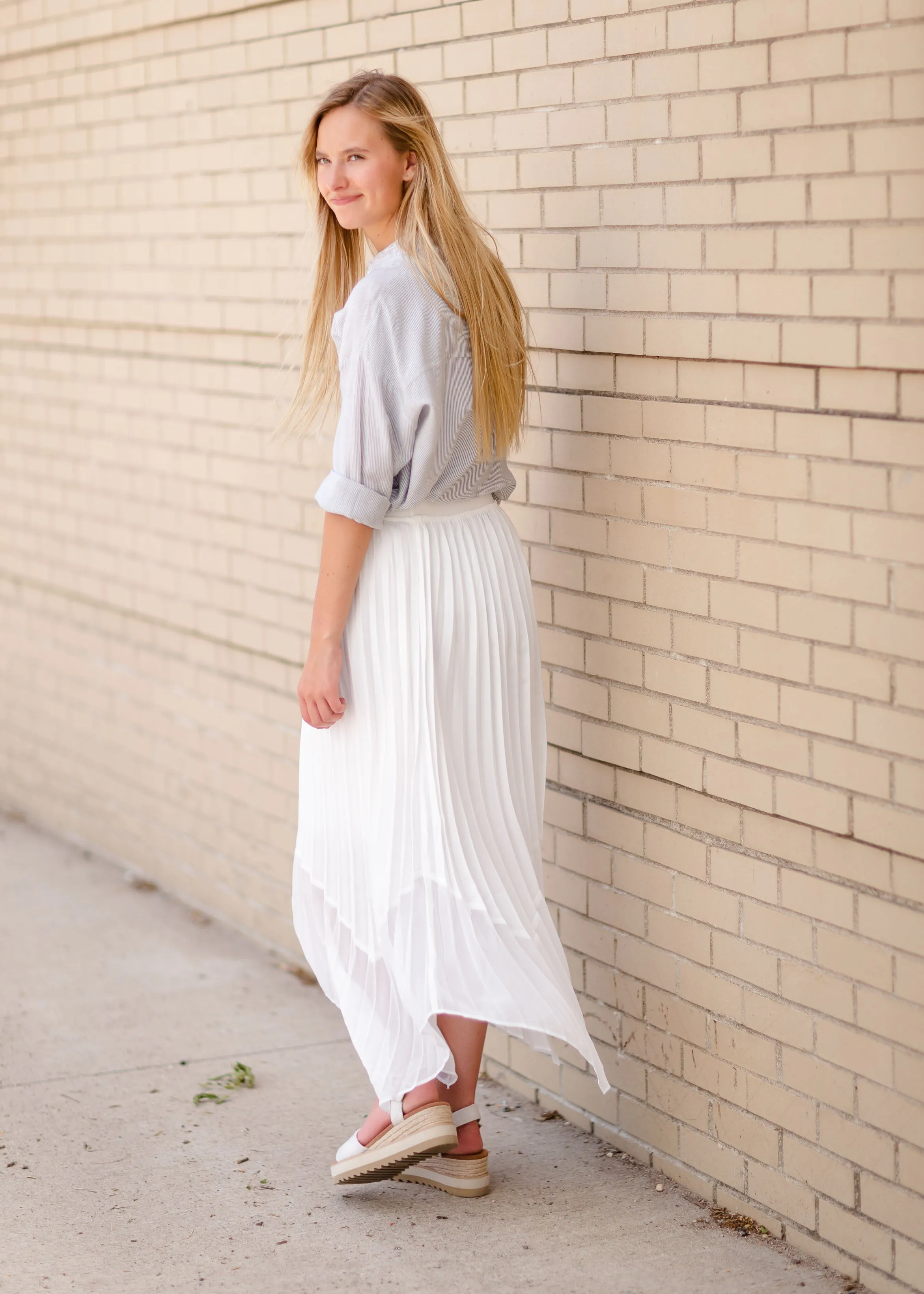 Striped Button Up Long Sleeve Top