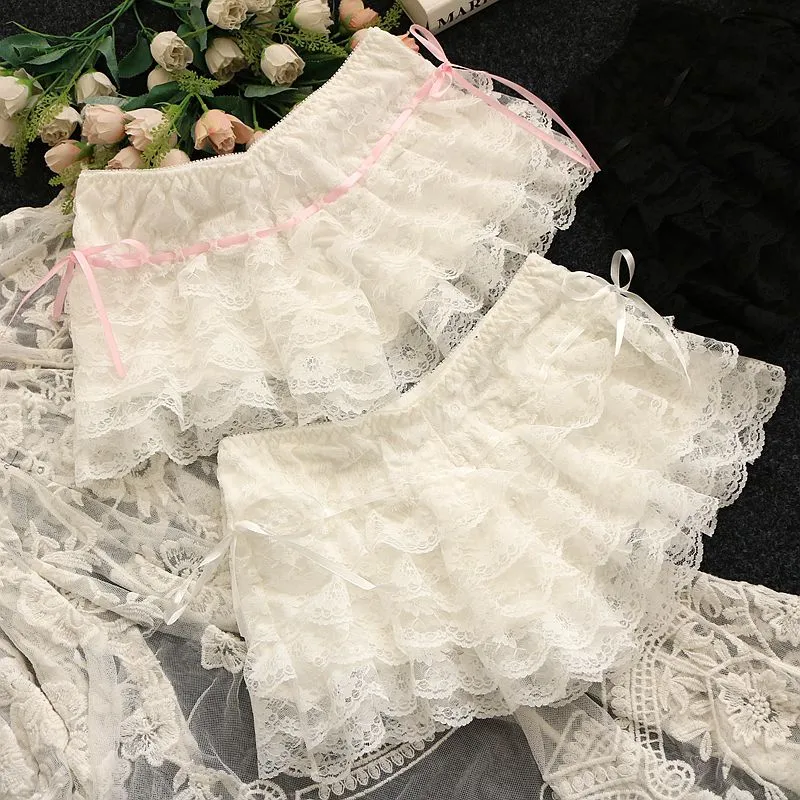 Summer Cute Y2k Pink Lace Bow Crop Top