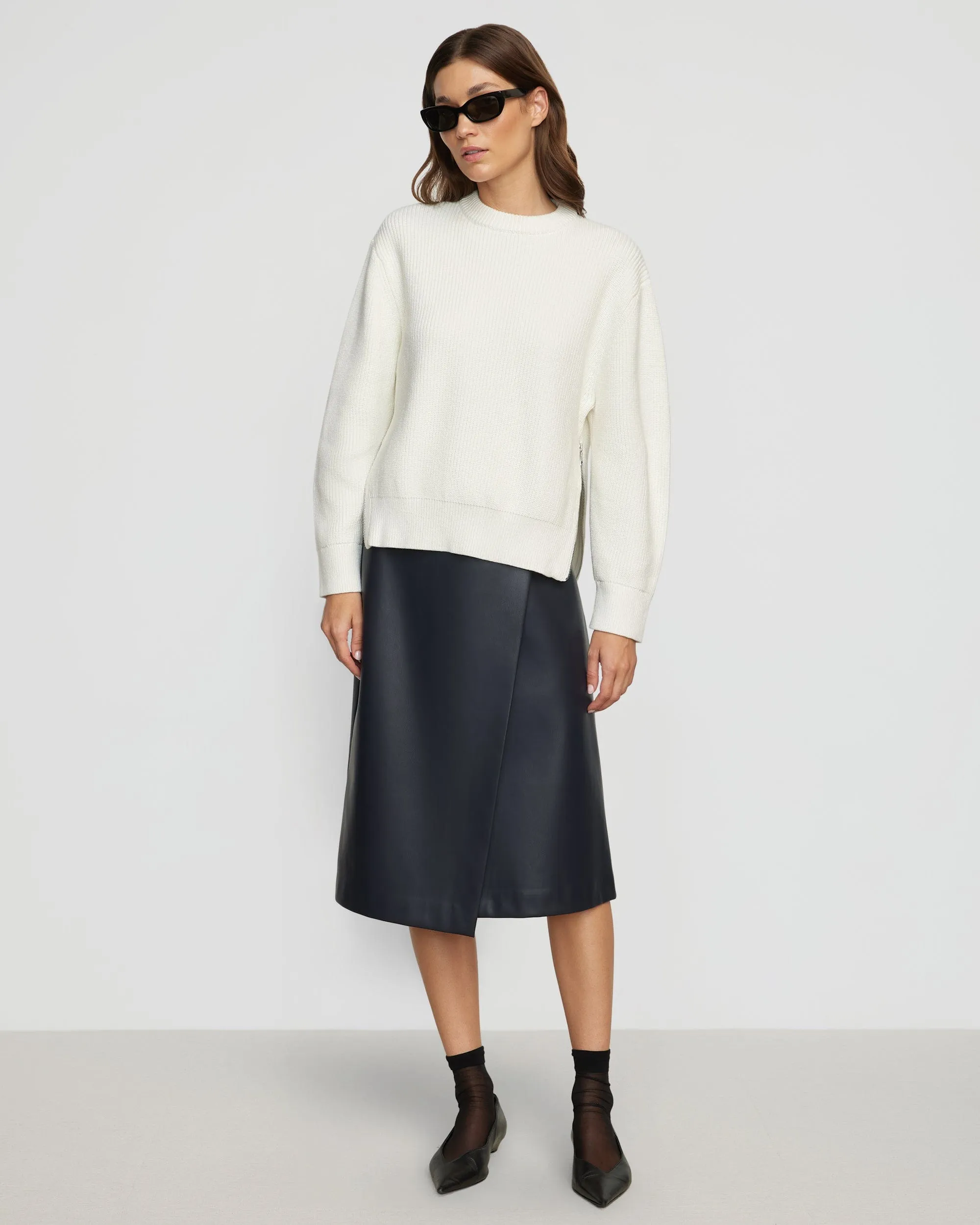 Tate Organic Cotton Side-Zip Sweater