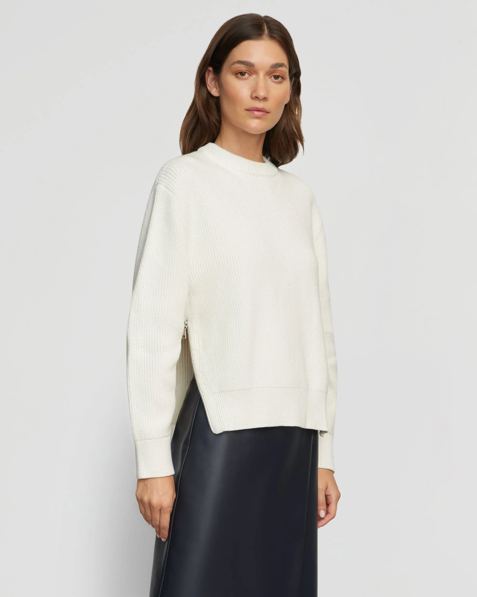 Tate Organic Cotton Side-Zip Sweater