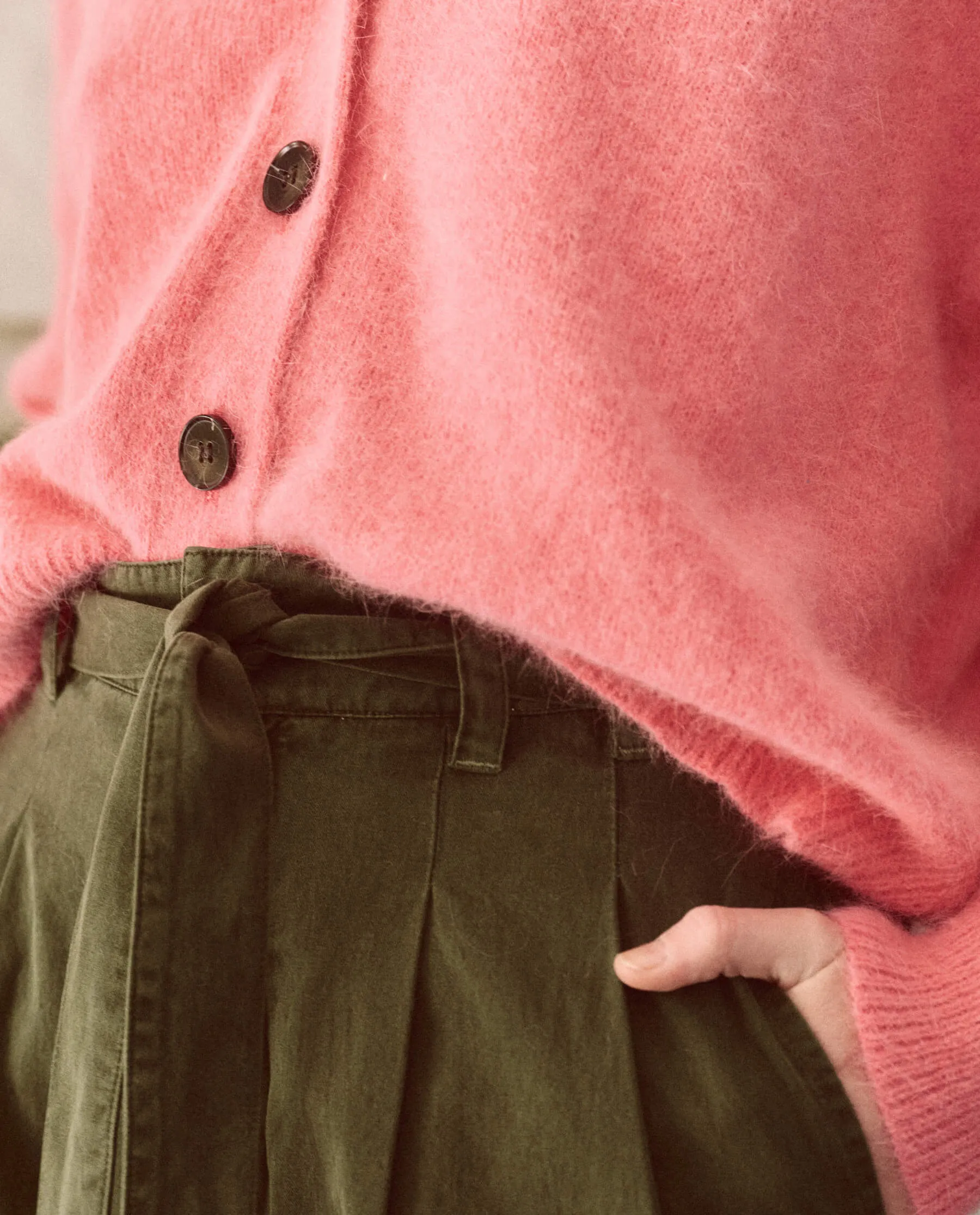 The Great - The Fluffy Slouch Cardigan in Cherry Blossom