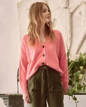 The Great - The Fluffy Slouch Cardigan in Cherry Blossom