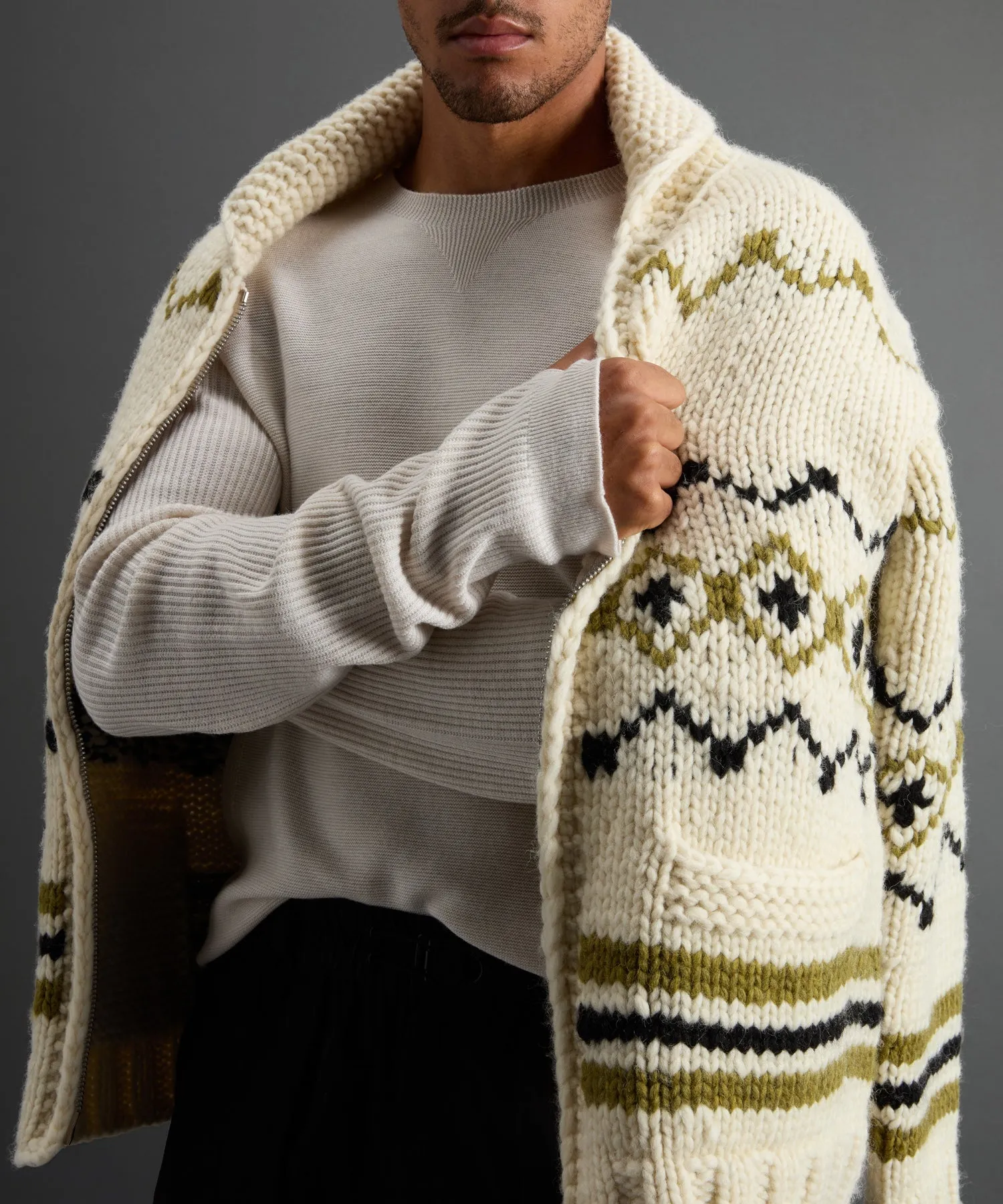 Todd Snyder X Woolrich Technical Merino Crewneck in Cream