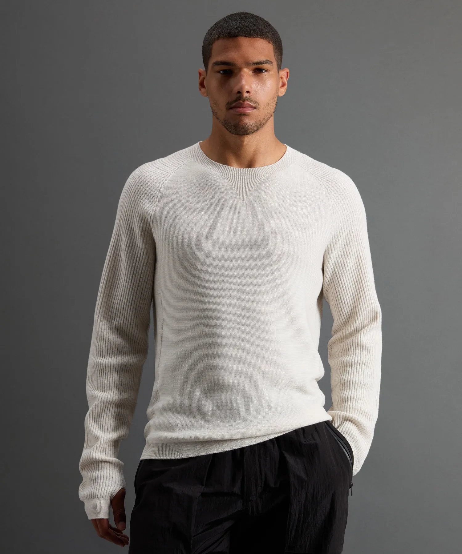 Todd Snyder X Woolrich Technical Merino Crewneck in Cream