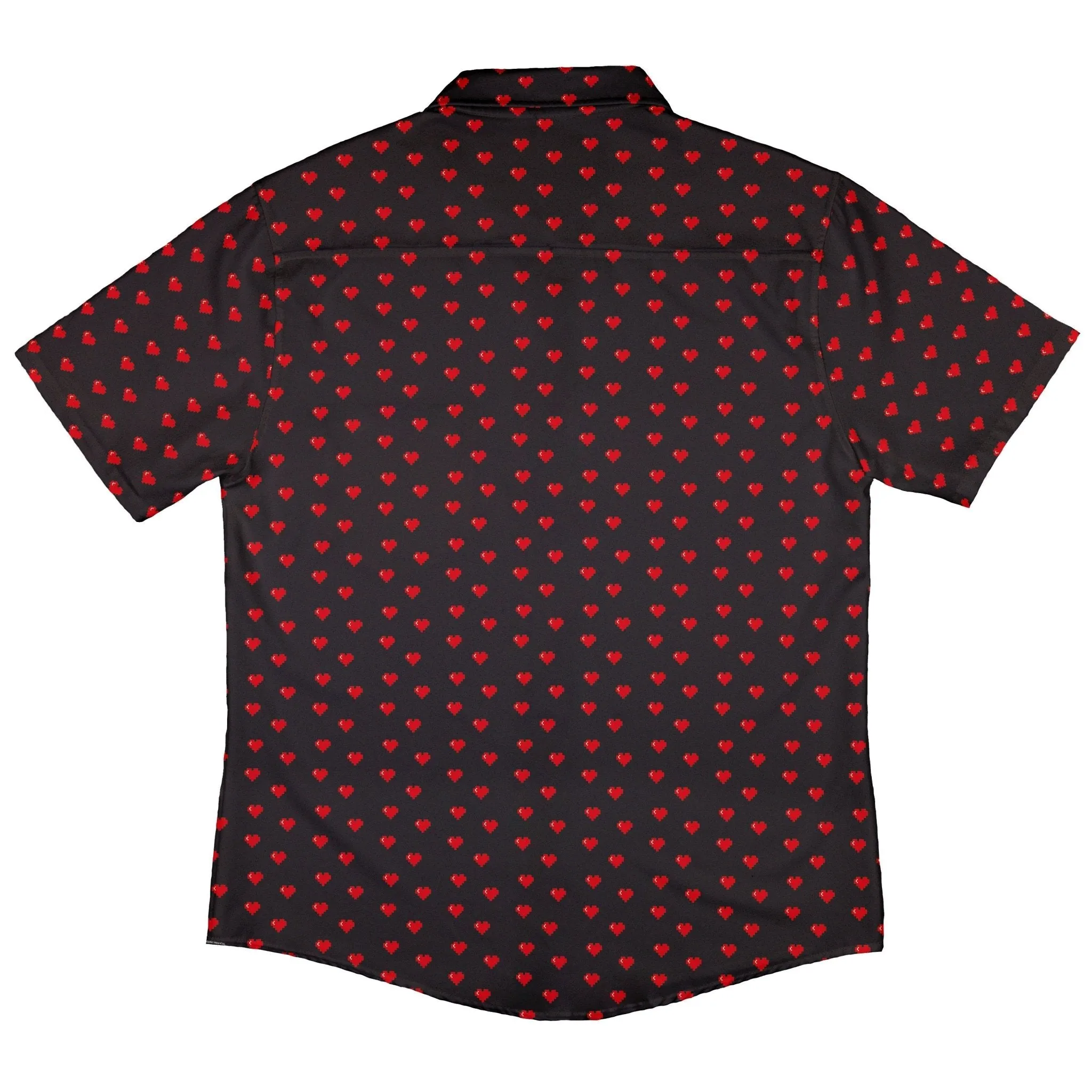 Video Game Hearts Black Button Up Shirt