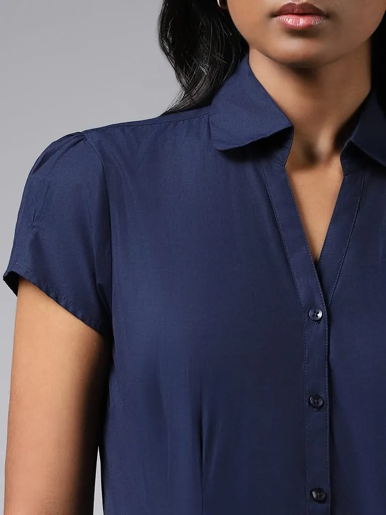 Wardrobe Solid Ink Blue Shirt