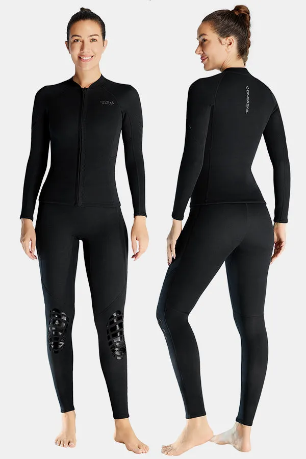 Women's 1.5MM Long Sleeve Split Top Cold-Proof and Warm Wetsuit