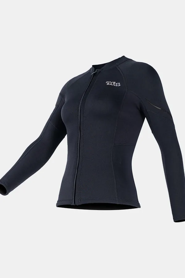 Women's 1.5MM Long Sleeve Split Top Cold-Proof and Warm Wetsuit